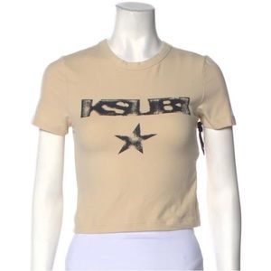 Ksubi Graphic Print Crew Neck Crop Top